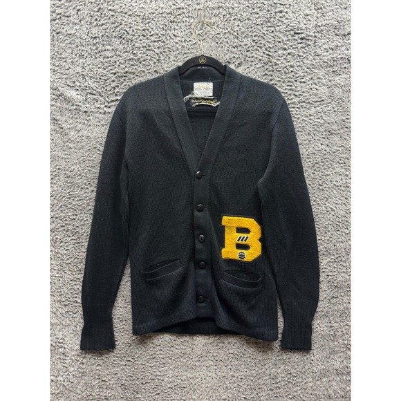 American Vintage 70's 80's Bristol Cardigan Sweater Black Mens Size‎ M/L